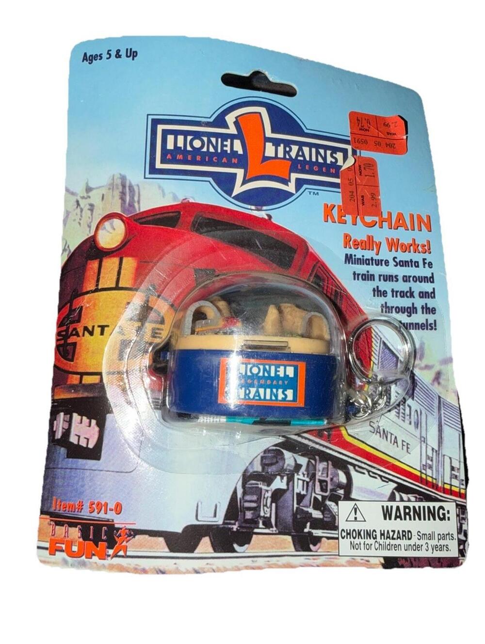 1999 Lionel Trains American Legend Santa Fe Keychain #591-0 Unopened On Card NOS